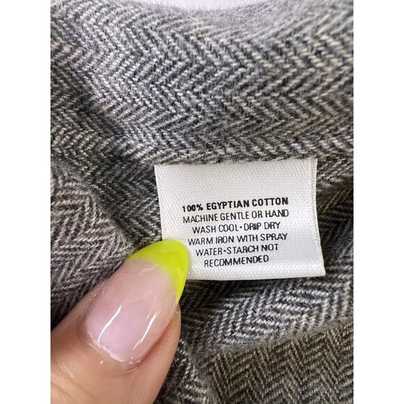 Craig Taylor Egyptian Cotton Button-Down Flannel Shirt Men L USA Made Gray - Picture 4 of 11